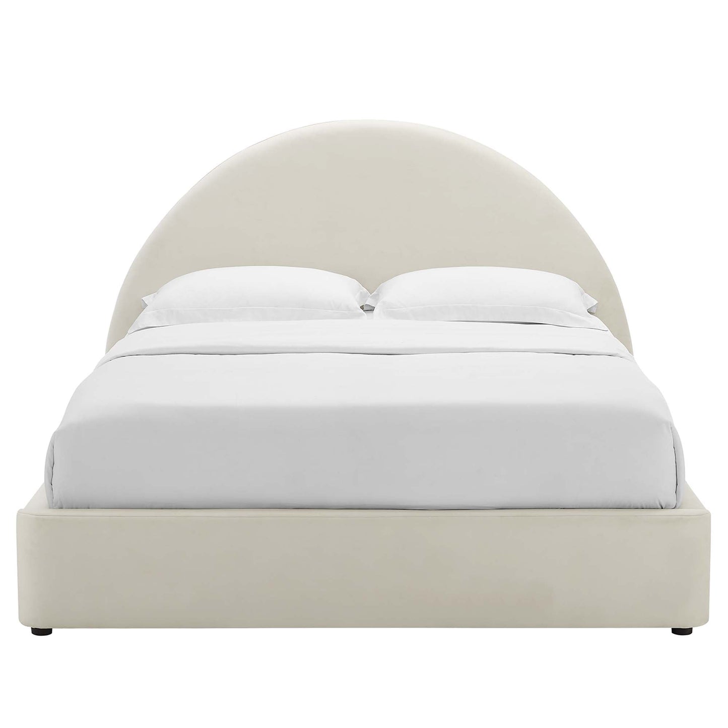 Velvet Arched Full Platform Bed and Resort Style