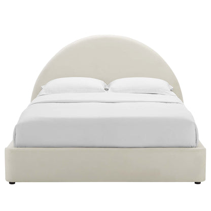 Velvet Arched Full Platform Bed and Resort Style