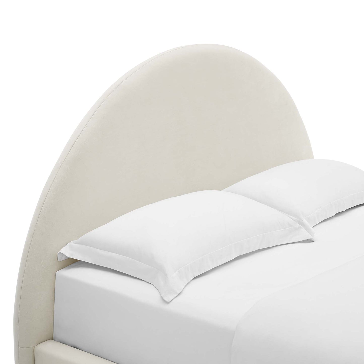 Velvet Arched Full Platform Bed and Resort Style