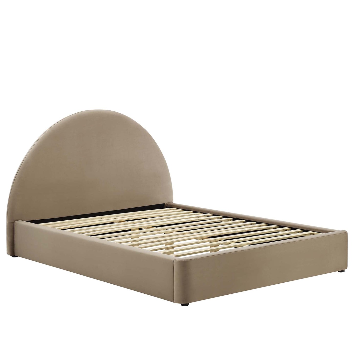 Velvet Arched Full Platform Bed and Resort Style