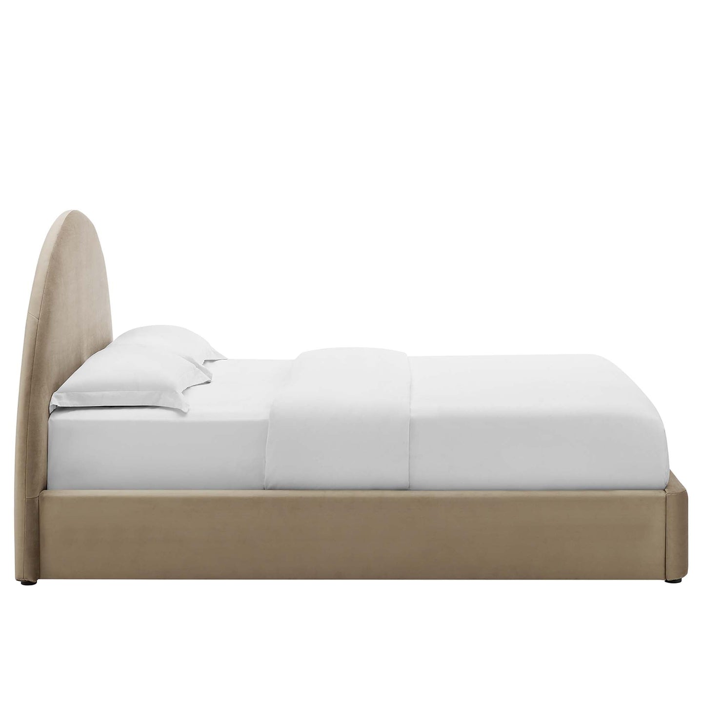 Velvet Arched Full Platform Bed and Resort Style