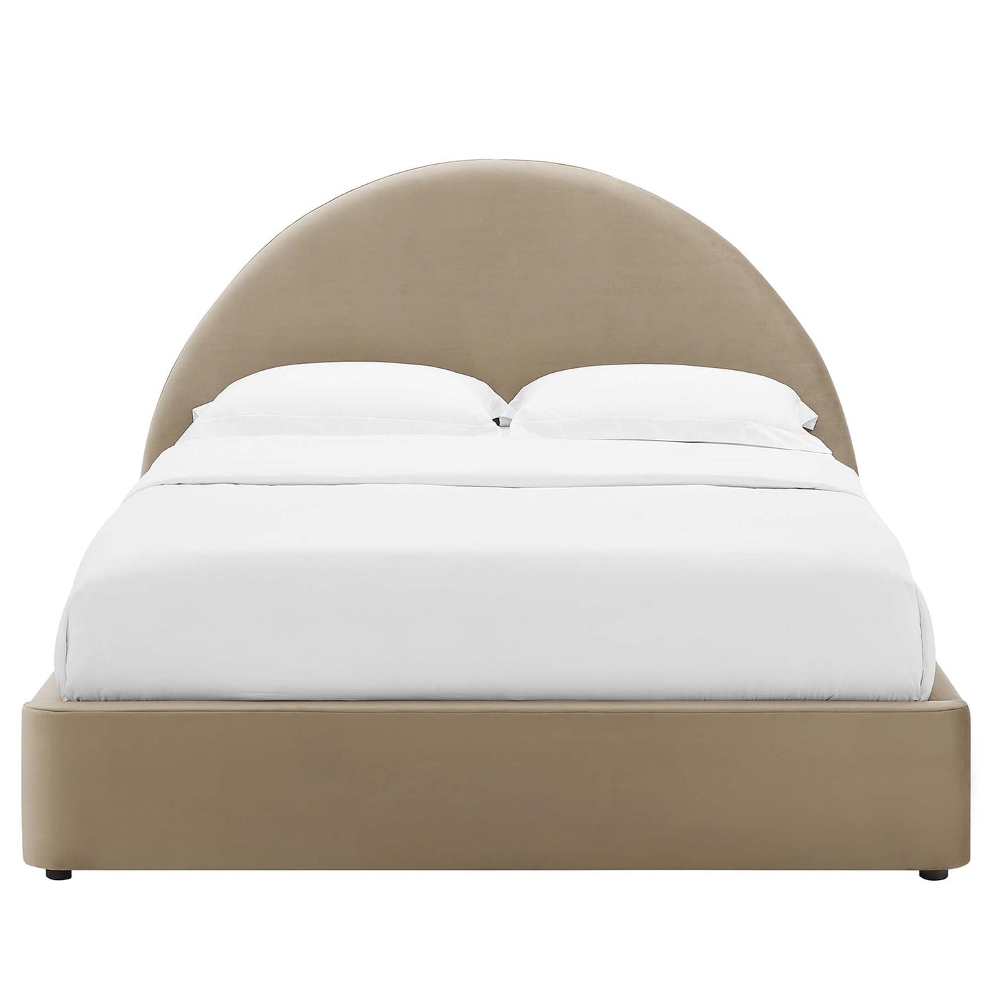 Velvet Arched Full Platform Bed and Resort Style