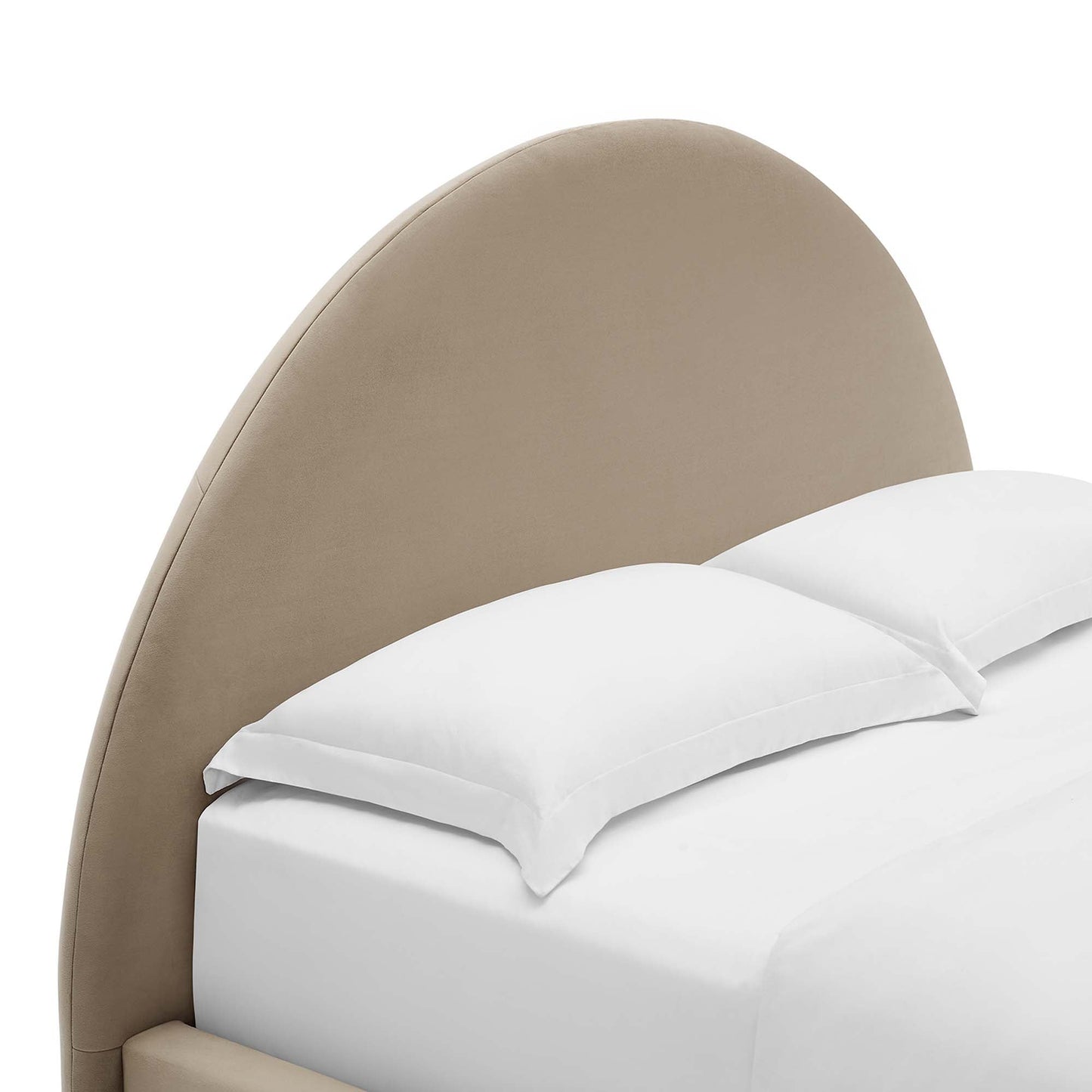 Velvet Arched Full Platform Bed and Resort Style