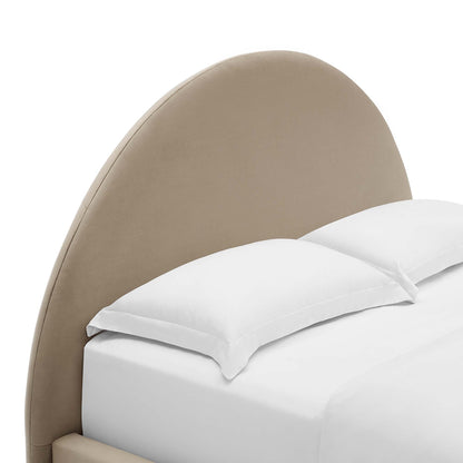 Velvet Arched Full Platform Bed and Resort Style