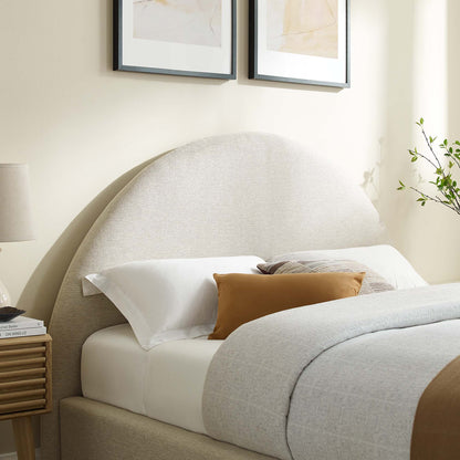 Resort upholstered fabric arched round platform bed by Modway in beige fabric on Tampa Home & Garden Store