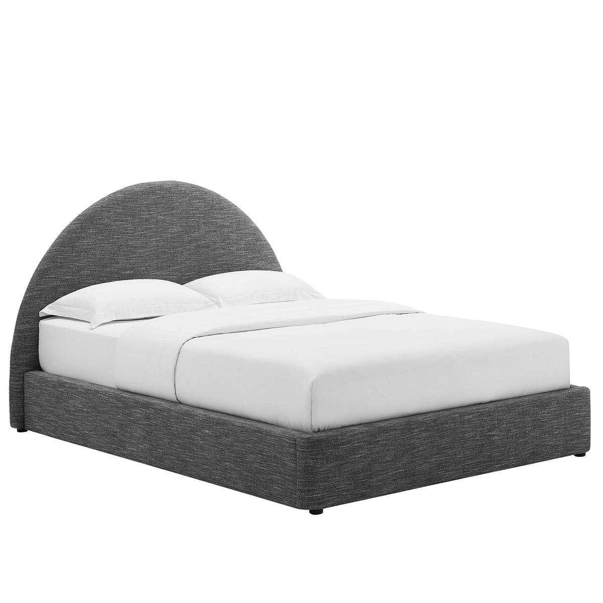 Resort upholstered fabric arched round platform bed in dark gray by Modway on Tampa Home & Garden Store