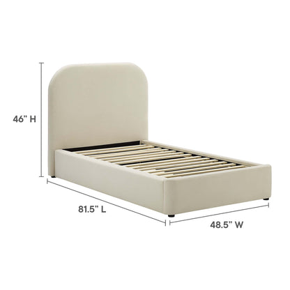 Modway Keynote Curved Performance Velvet Twin Bed