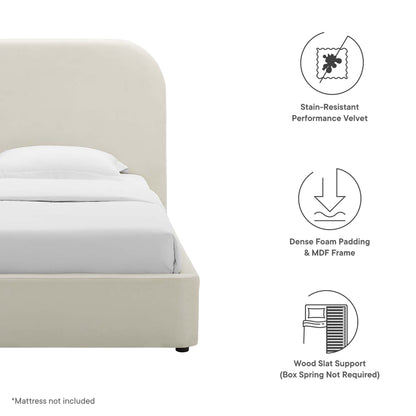 Modway Keynote Curved Performance Velvet Twin Bed