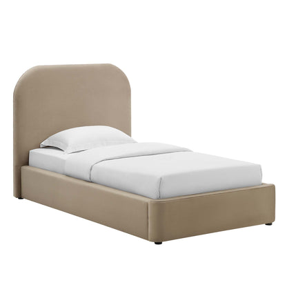 Modway Keynote Curved Performance Velvet Twin Bed