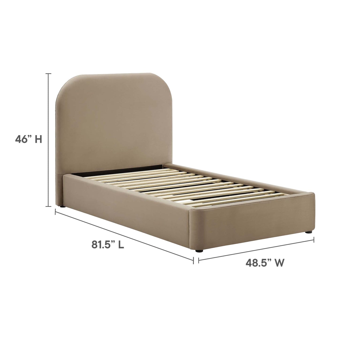Modway Keynote Curved Performance Velvet Twin Bed