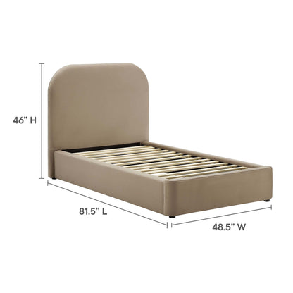 Modway Keynote Curved Performance Velvet Twin Bed