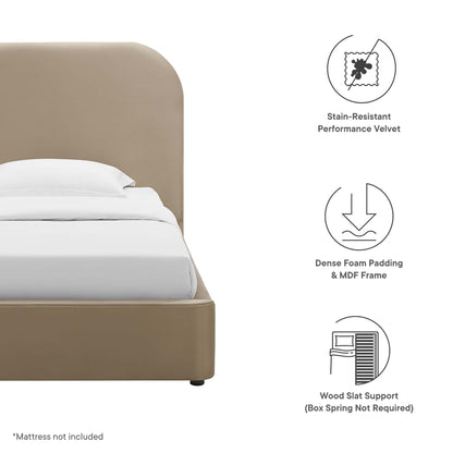 Modway Keynote Curved Performance Velvet Twin Bed