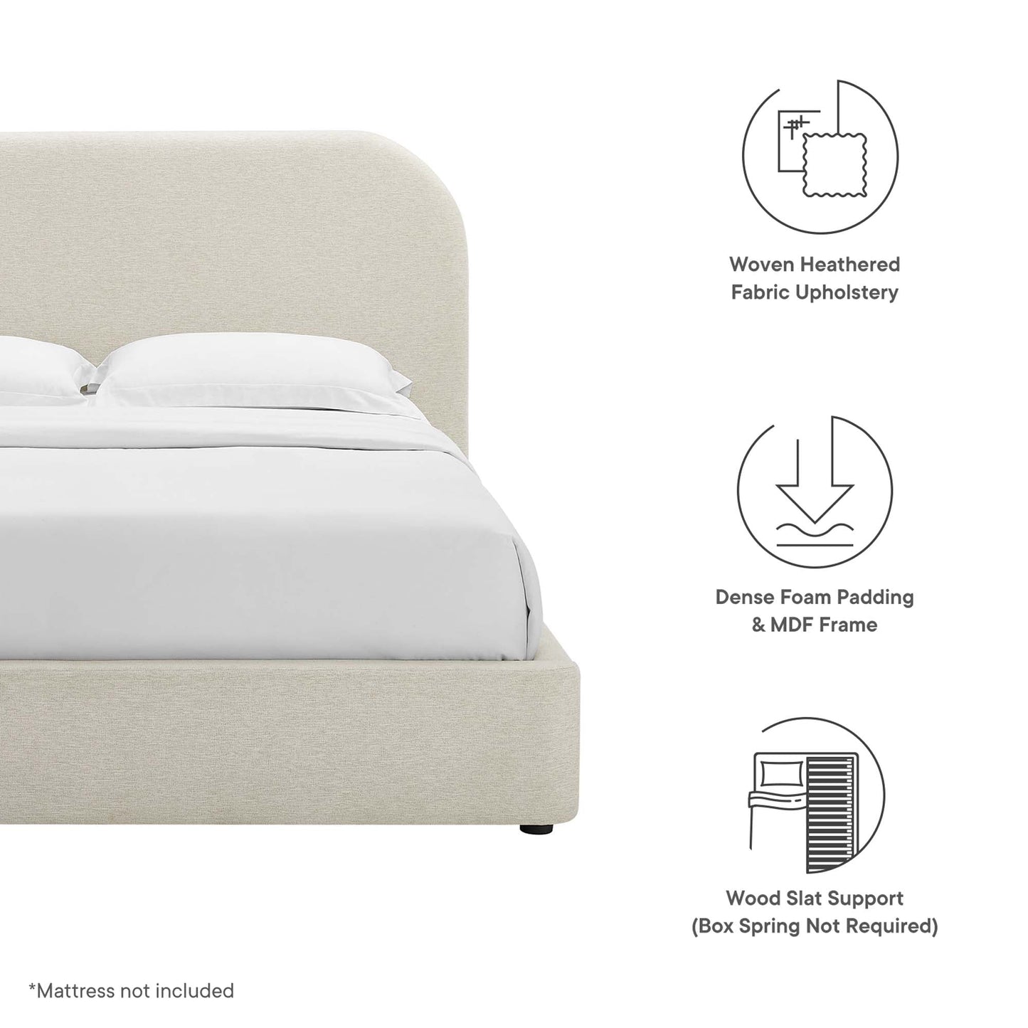 Modway Keynote Full Upholstered and Platform Bed