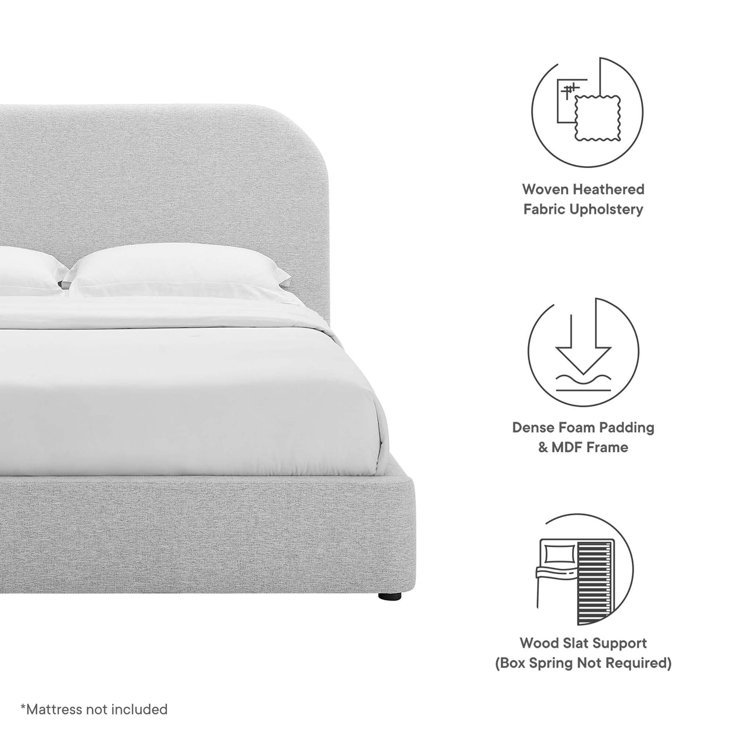 Modway Keynote Full Upholstered and Platform Bed