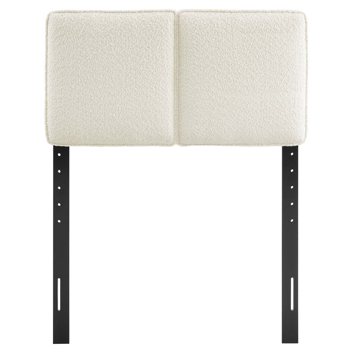 Lindee Boucle Fabric Twin Headboard by Modway, cream boucle with black metal legs on Tampa Home & Garden Store