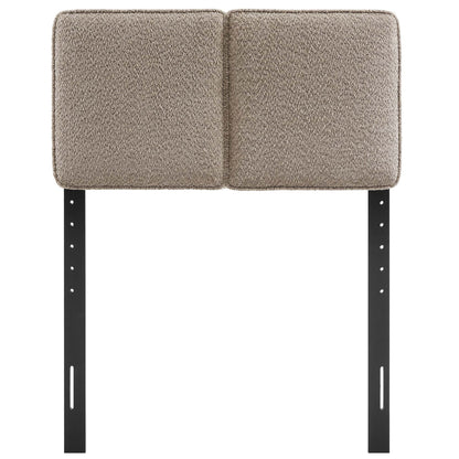Twin Lindee Boucle Headboard by Modway with beige boucle upholstery and black legs on Tampa Home & Garden Store