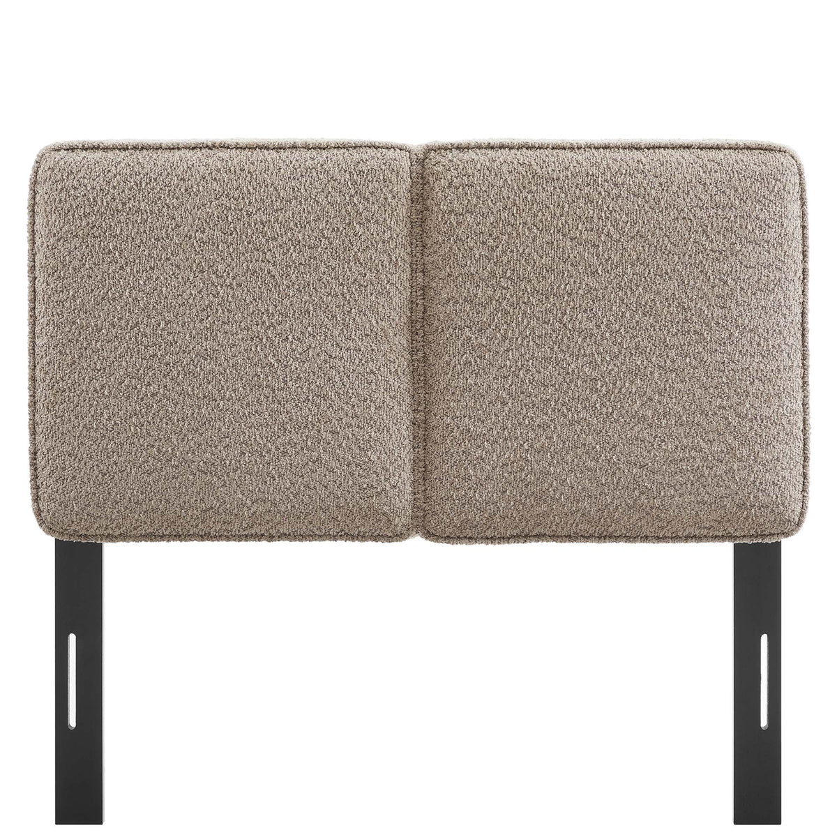Lindee Boucle Twin Headboard by Modway, taupe boucle upholstery with black legs on Tampa Home & Garden Store