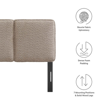 Lindee Boucle Fabric Twin Headboard beige boucle by HouseOfZazla on Tampa Home & Garden Store
