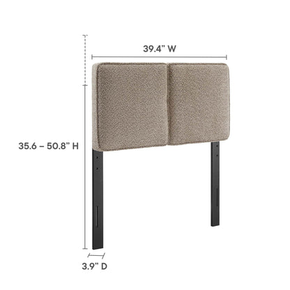 Lindee Boucle Fabric Twin Headboard in taupe boucle by Modway, bedroom headboard on Tampa Home & Garden Store