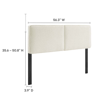 Lindee Boucle Fabric Headboard by Modway, boucle with legs, 56.3 wide, 35.6–50.8 in on Tampa Home & Garden Store