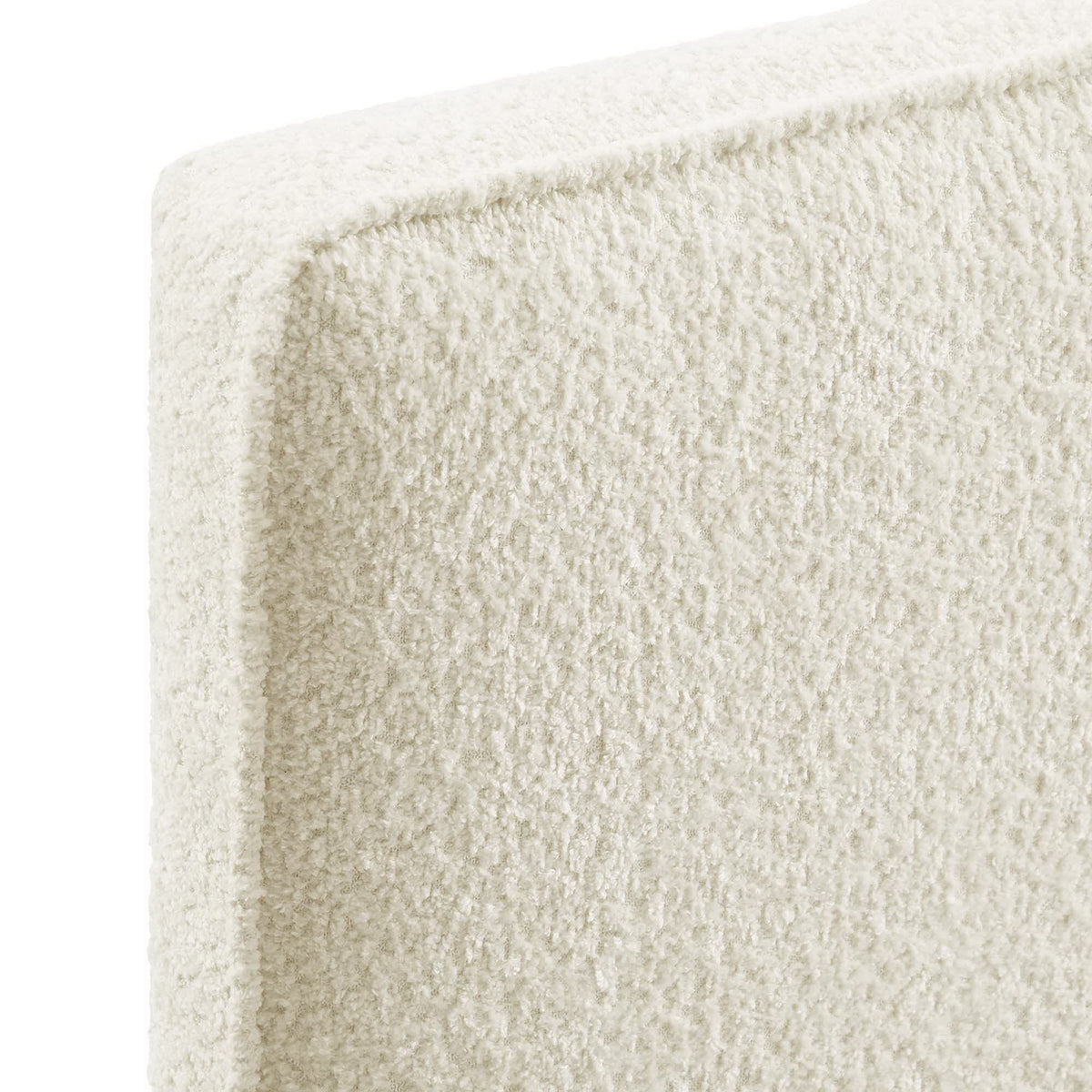 Lindee Boucle Fabric Headboard ivory boucle upholstery close-up texture on Tampa Home & Garden Store