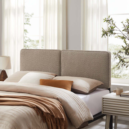Lindee Boucle Fabric Headboard by Modway, beige boucle upholstered headboard for bedroom on Tampa Home & Garden Store