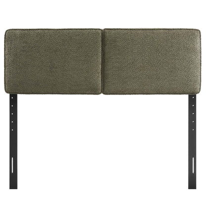 Lindee Boucle Fabric Headboard two-panel taupe boucle fabric by HouseOfZazla on Tampa Home & Garden Store