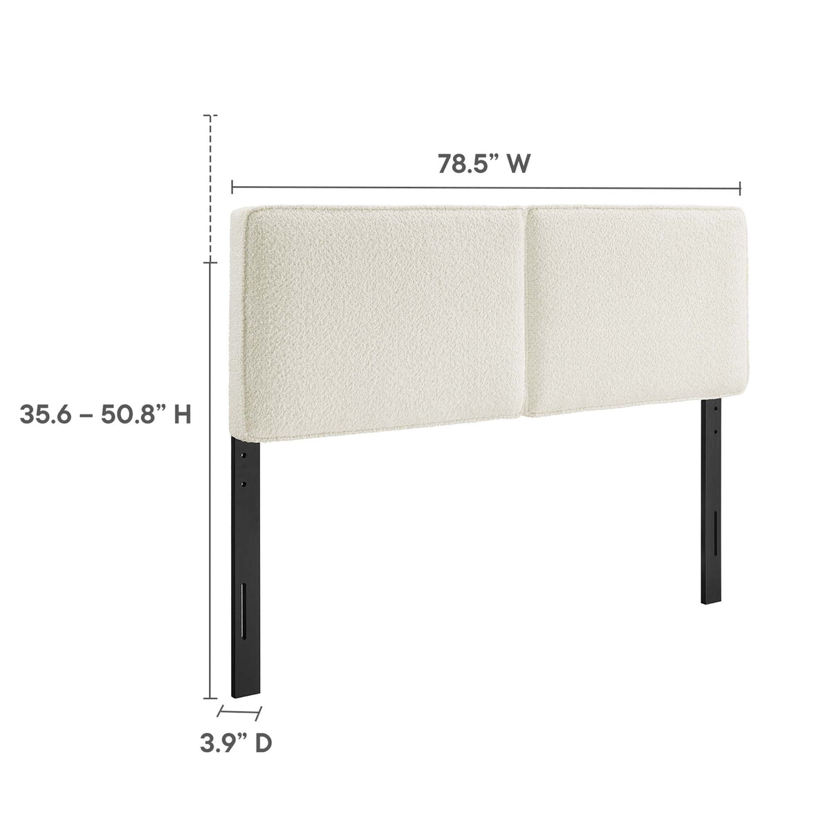 Lindee Boucle Fabric Headboard by Modway, cream boucle, 78.5 in wide on Tampa Home & Garden Store
