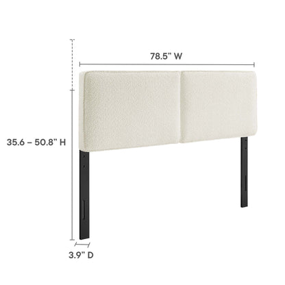 Lindee Boucle Fabric Headboard by Modway, cream boucle, 78.5 in wide on Tampa Home & Garden Store