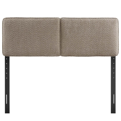 Lindee Boucle Fabric Headboard by Modway, taupe boucle, two-panel upholstered headboard on Tampa Home & Garden Store