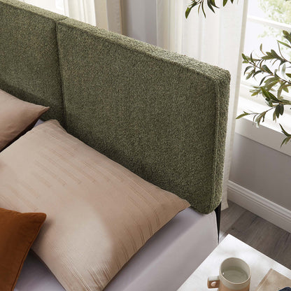 Lindee Boucle Fabric Headboard in green boucle, Modway upholstered, HouseOfZazla on Tampa Home & Garden Store