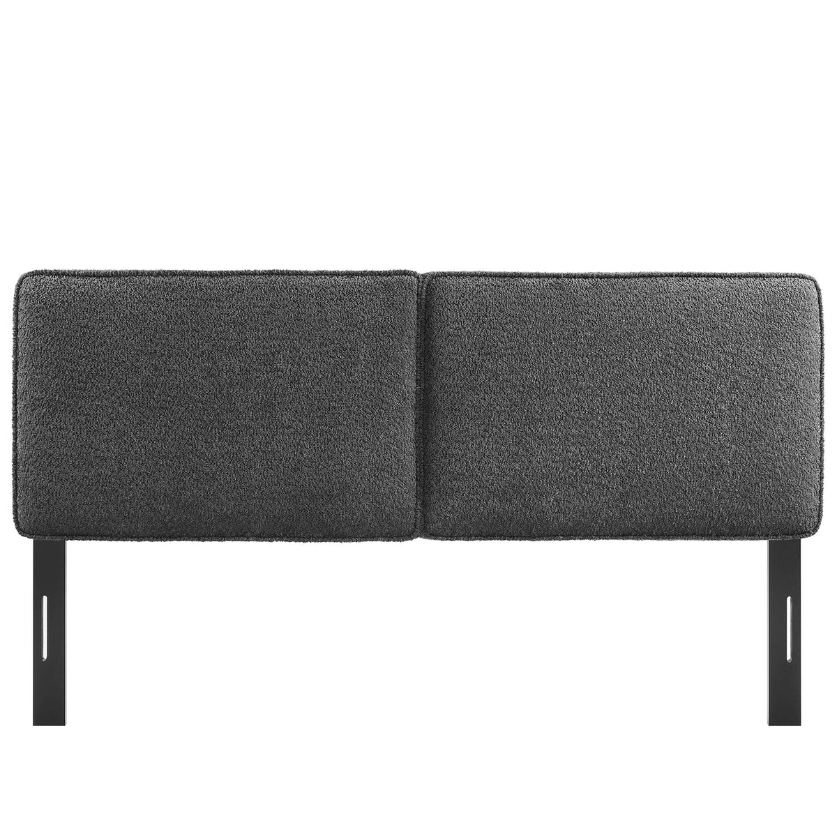 Lindee Boucle Fabric Headboard in dark gray boucle, two-panel upholstered headboard by Modway on Tampa Home & Garden Store