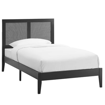 Sirocco Rattan Wood Twin Platform Bed by Modway