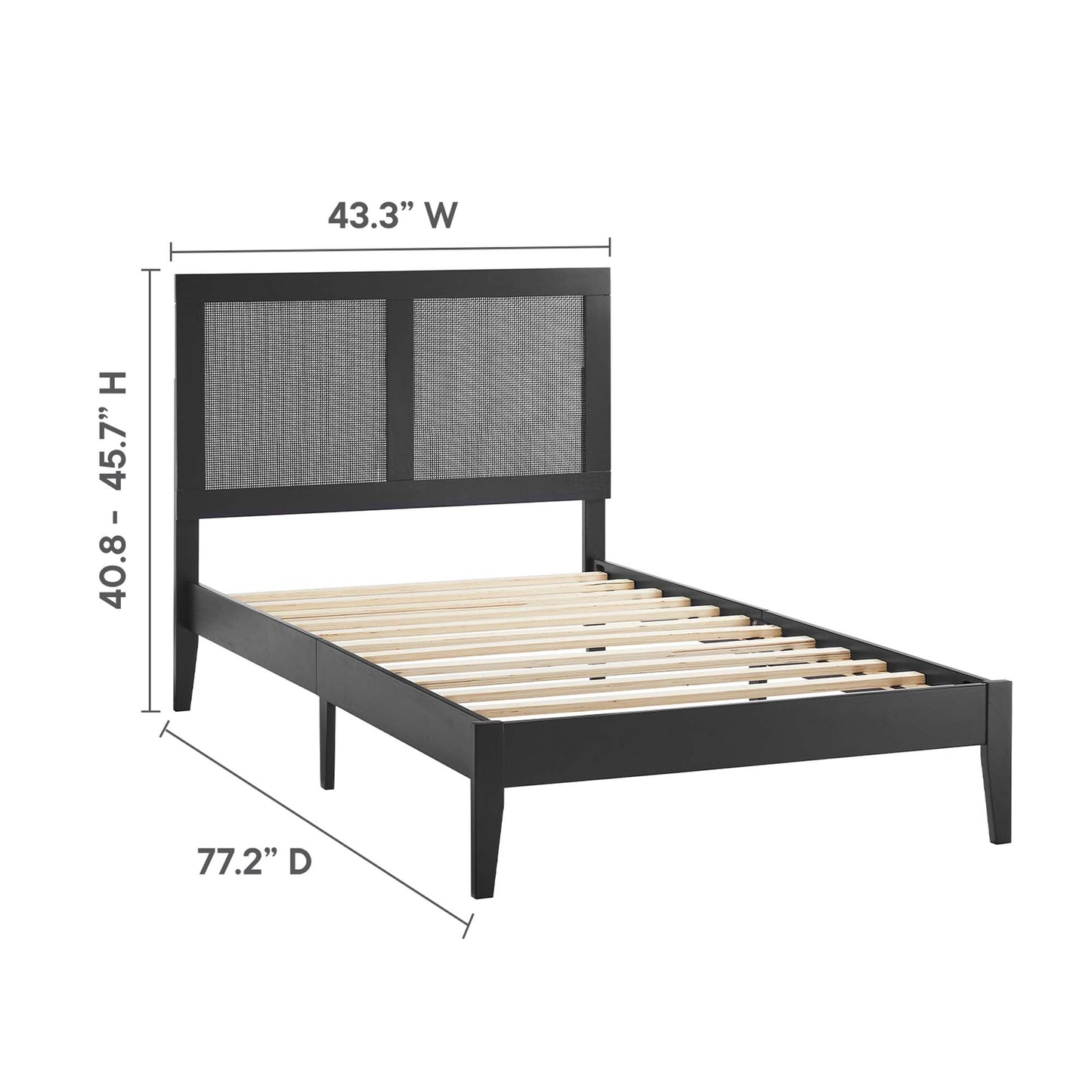 Sirocco Rattan Wood Twin Platform Bed by Modway