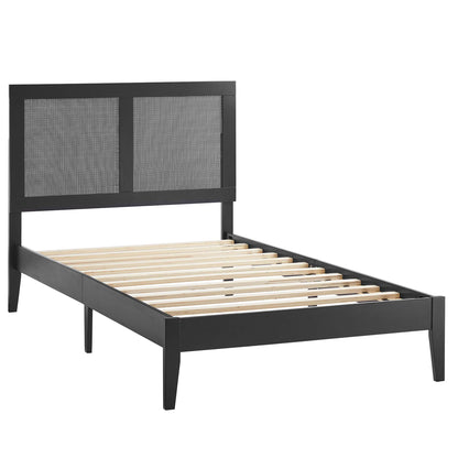 Sirocco Rattan Wood Twin Platform Bed by Modway
