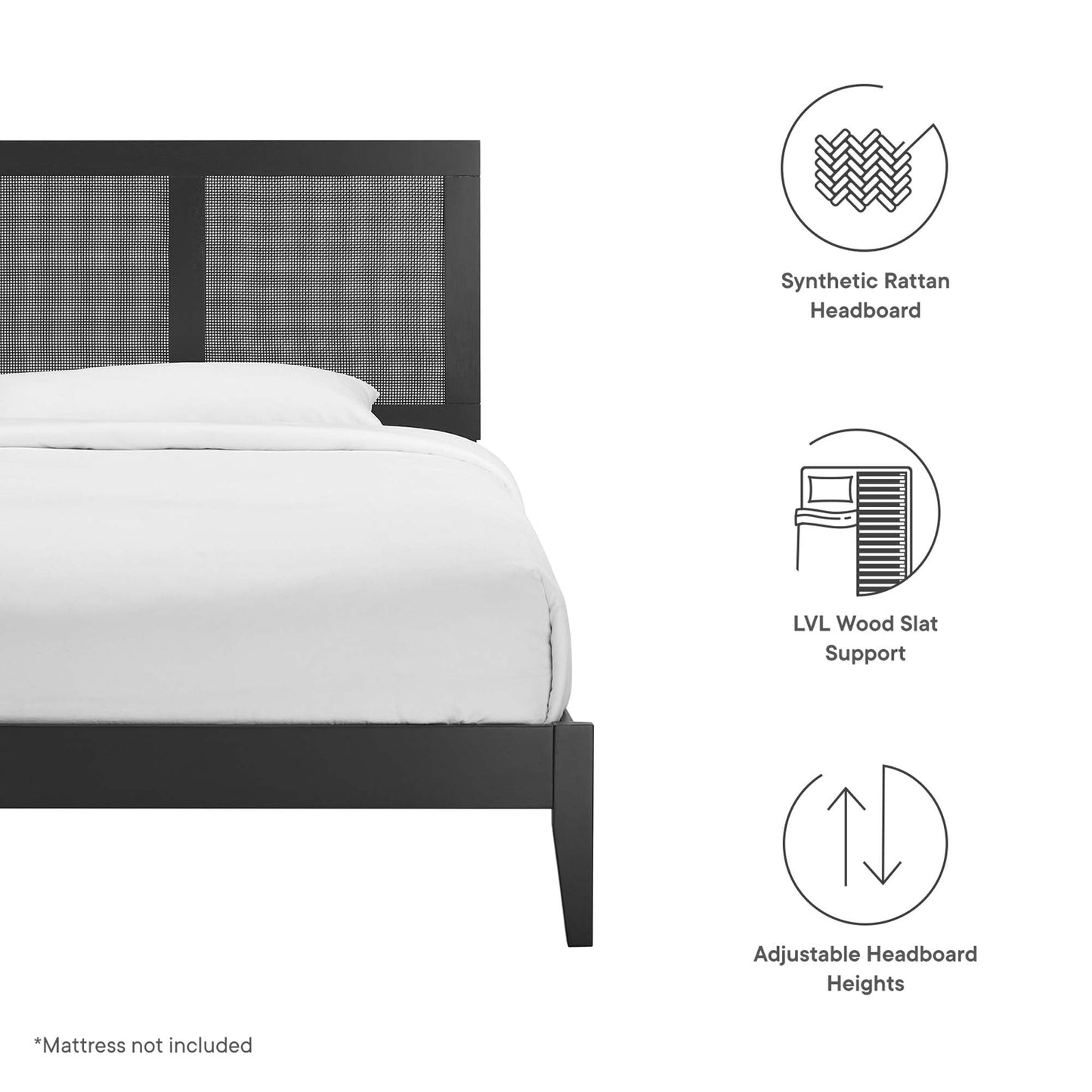 Sirocco Rattan Wood Twin Platform Bed by Modway