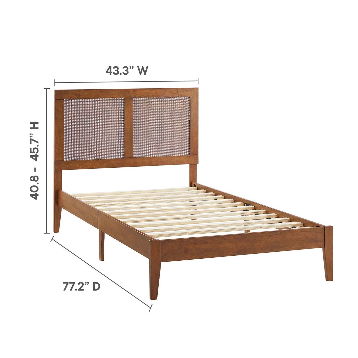 Sirocco Rattan Wood Twin Platform Bed by Modway