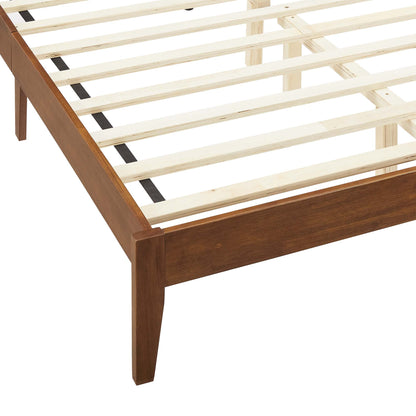 Sirocco Rattan and Wood Platform Bed frame with light slats and dark rails on Tampa Home & Garden Store