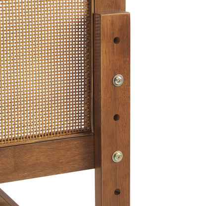 Sirocco rattan and wood platform bed frame with woven cane panel and hardware detail on Tampa Home & Garden Store