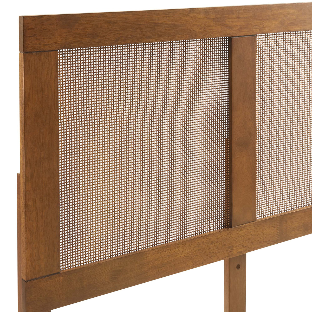 Sirocco rattan and wood platform bed headboard with brown frame woven cane panels Modway on Tampa Home & Garden Store