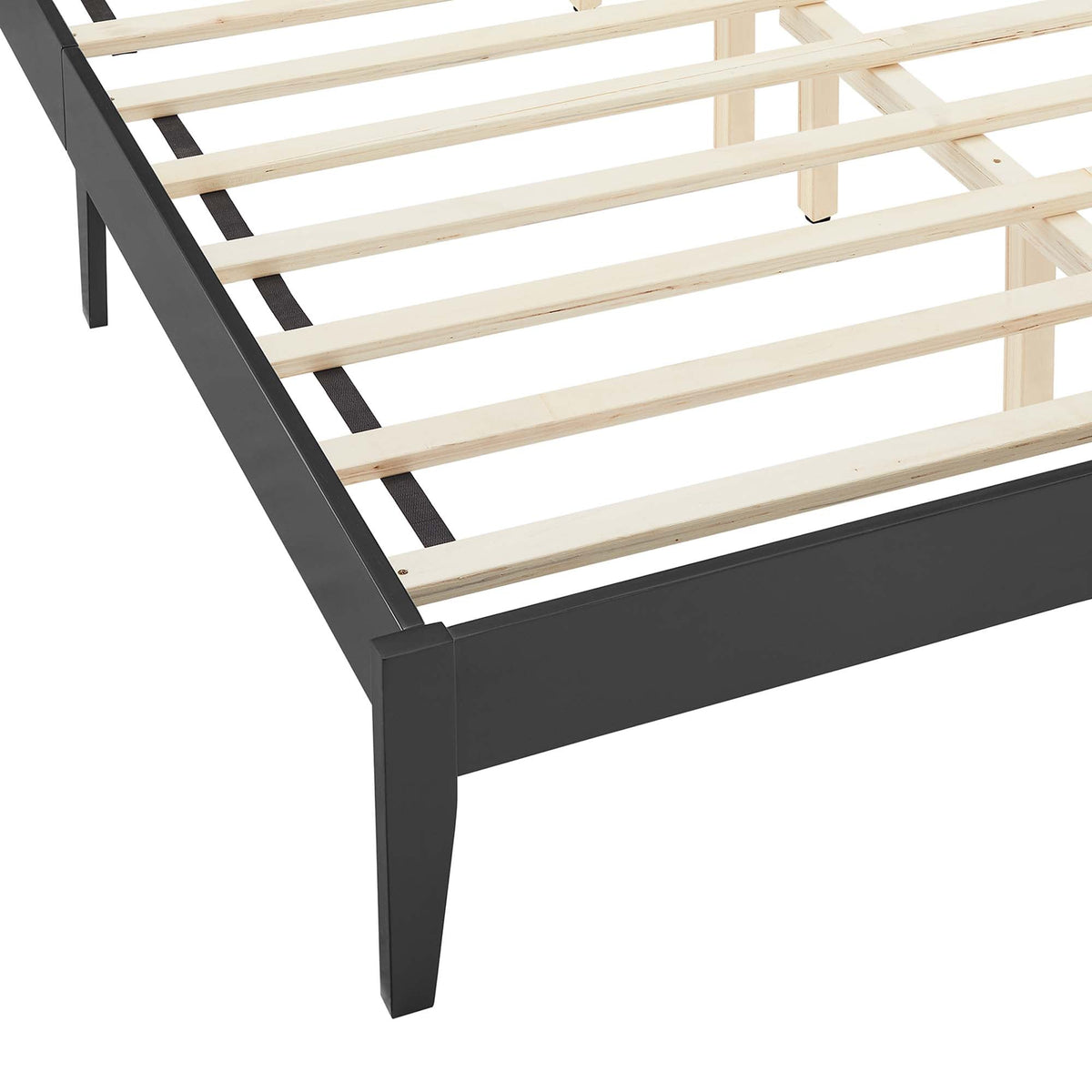 Sirocco platform bed frame with dark gray rails and light wood slats on Tampa Home & Garden Store
