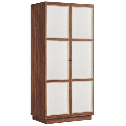 Capri 70in Tall Wood Grain Storage Cabinet
