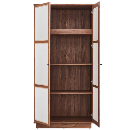 Capri 70in Tall Wood Grain Storage Cabinet