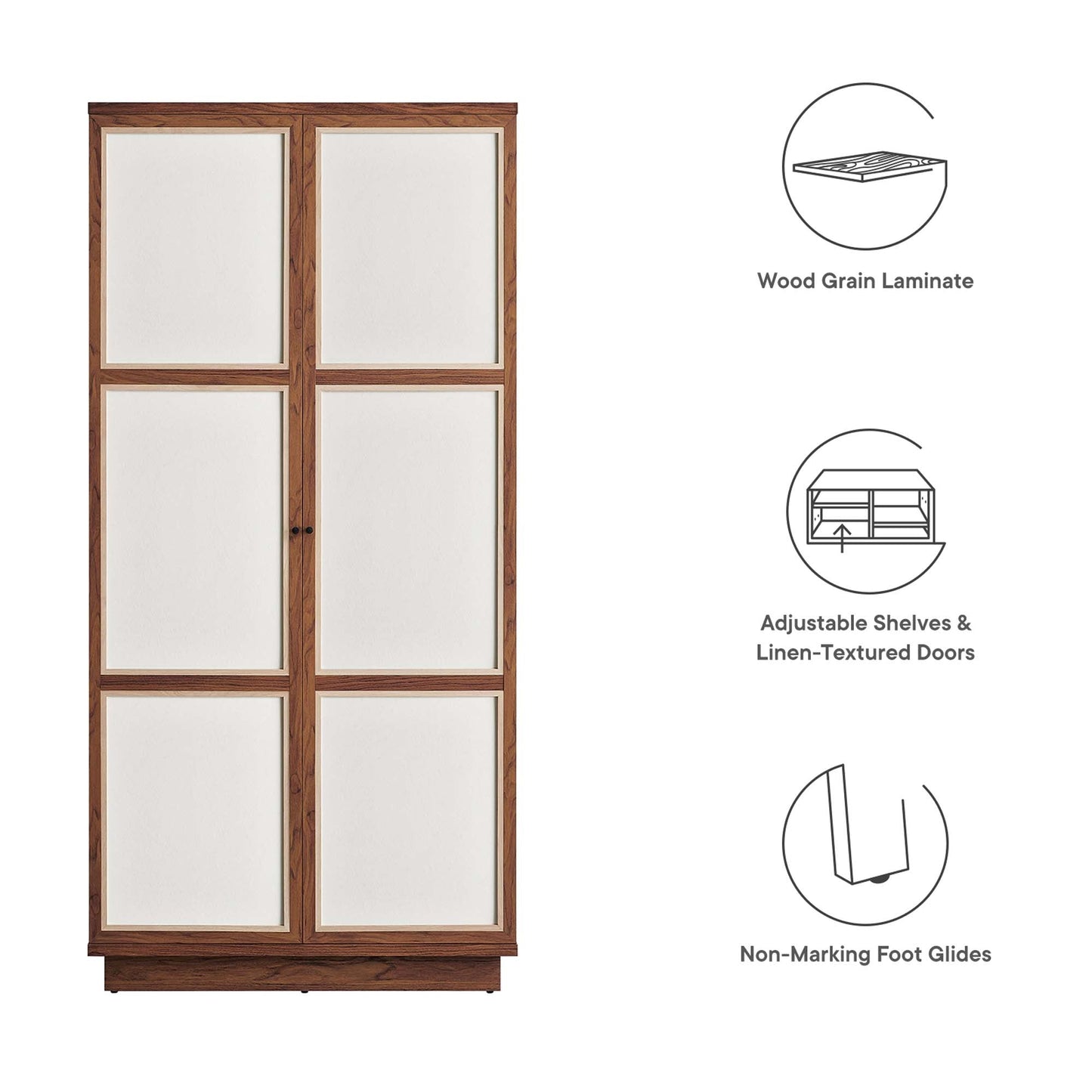 Capri 70in Tall Wood Grain Storage Cabinet