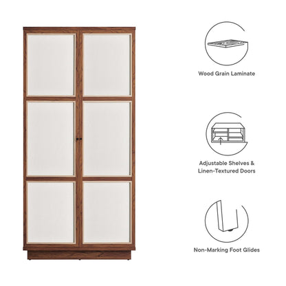 Capri 70in Tall Wood Grain Storage Cabinet