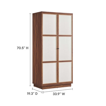 Capri 70in Tall Wood Grain Storage Cabinet