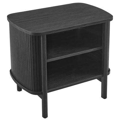 Cadence Open Nightstand by Modway, black wood finish with fluted vertical panels and open shelf on Tampa Home & Garden Store