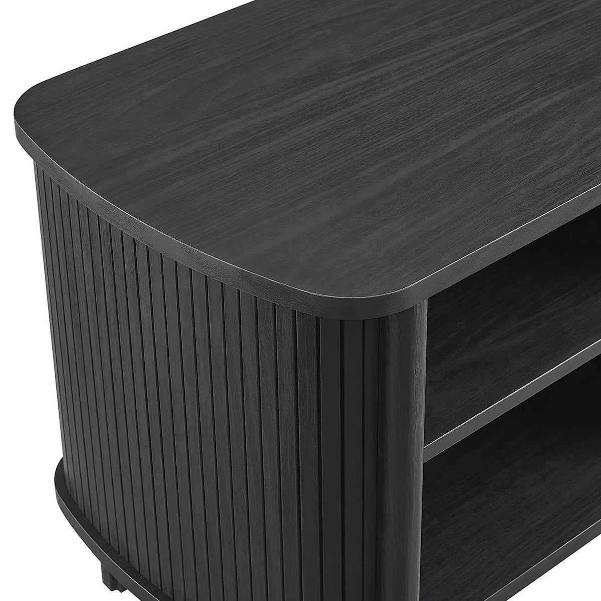 Cadence Open Nightstand by Modway, dark wood with vertical slat panels and rounded edges on Tampa Home & Garden Store