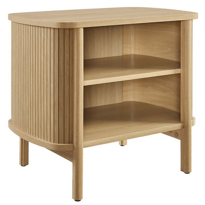 Cadence Open Nightstand by Modway, natural oak with slatted side panels and open shelf storage on Tampa Home & Garden Store