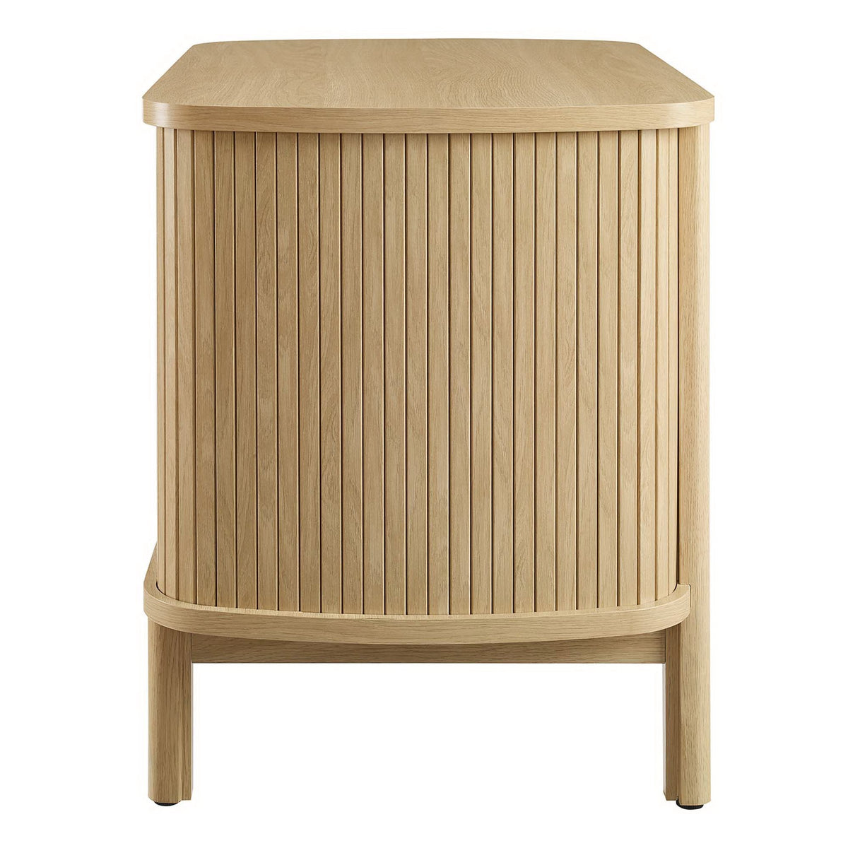 Cadence Open Nightstand by Modway, light oak wood with curved slatted front on Tampa Home & Garden Store